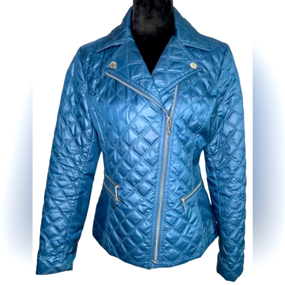 Laundry by Shelli Segal , Sapphire Blue, Quilted, Puffer Jacket: Size Small